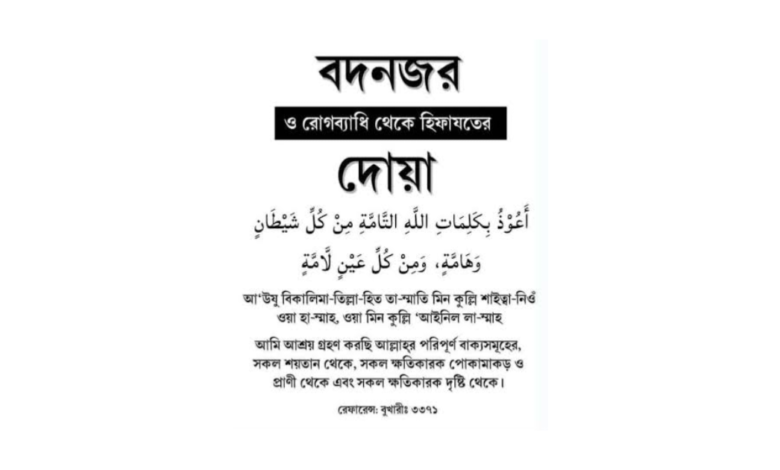 শিশুদের বদনজর থেকে বাঁচার দোয়া